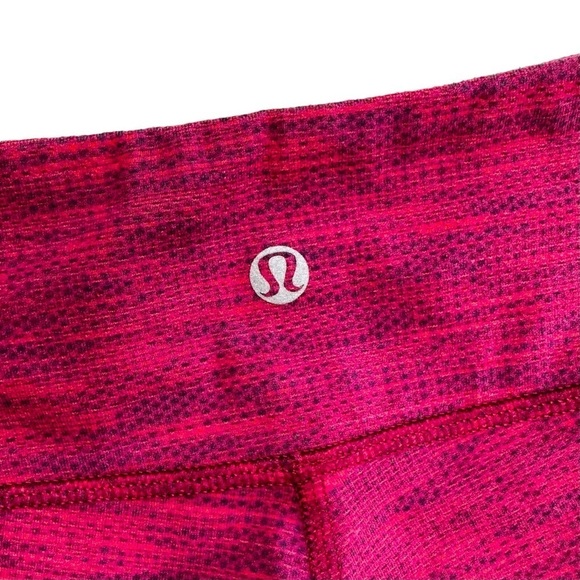 Lululemon Wunder Under Crop II red pink berry space dye leggings 4 - Picture 2 of 16